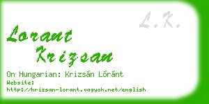 lorant krizsan business card